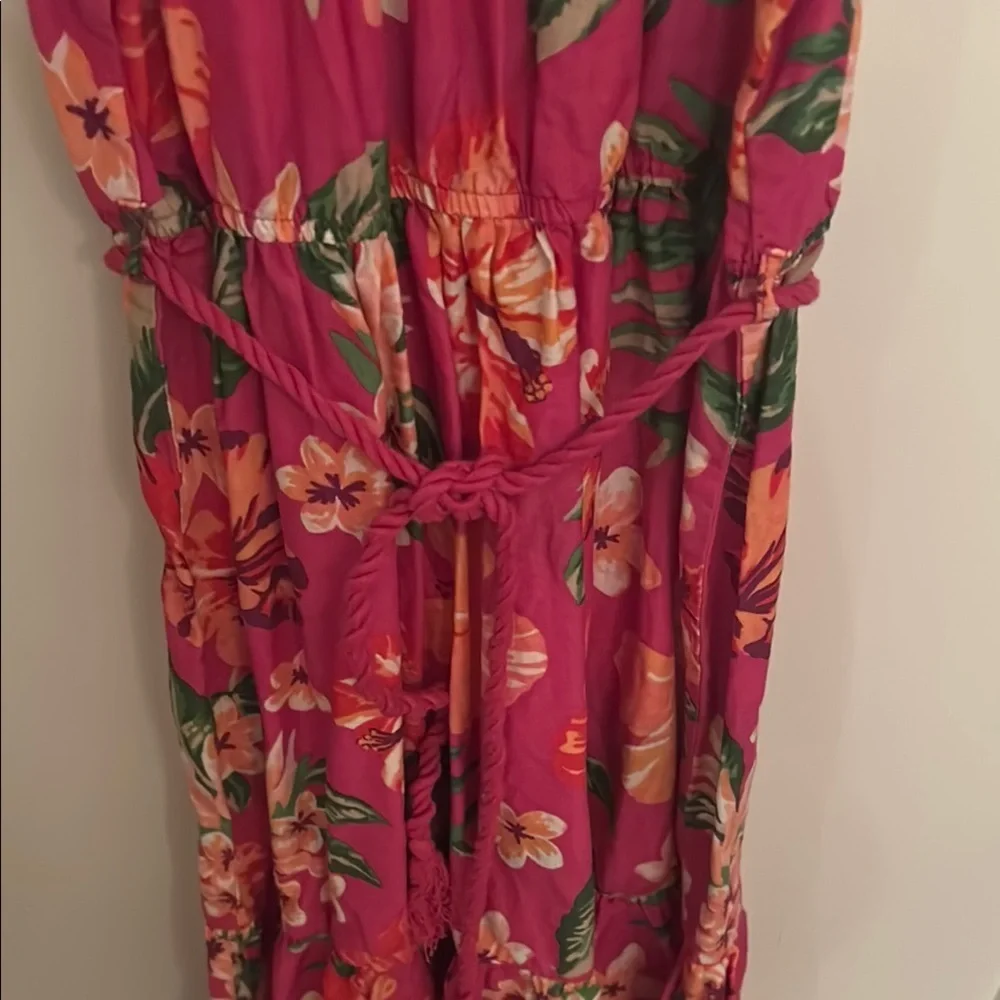 Joe Fresh Pink Floral Ruffled Halter Sundress, size 12 Kids - Picture 3 of 5